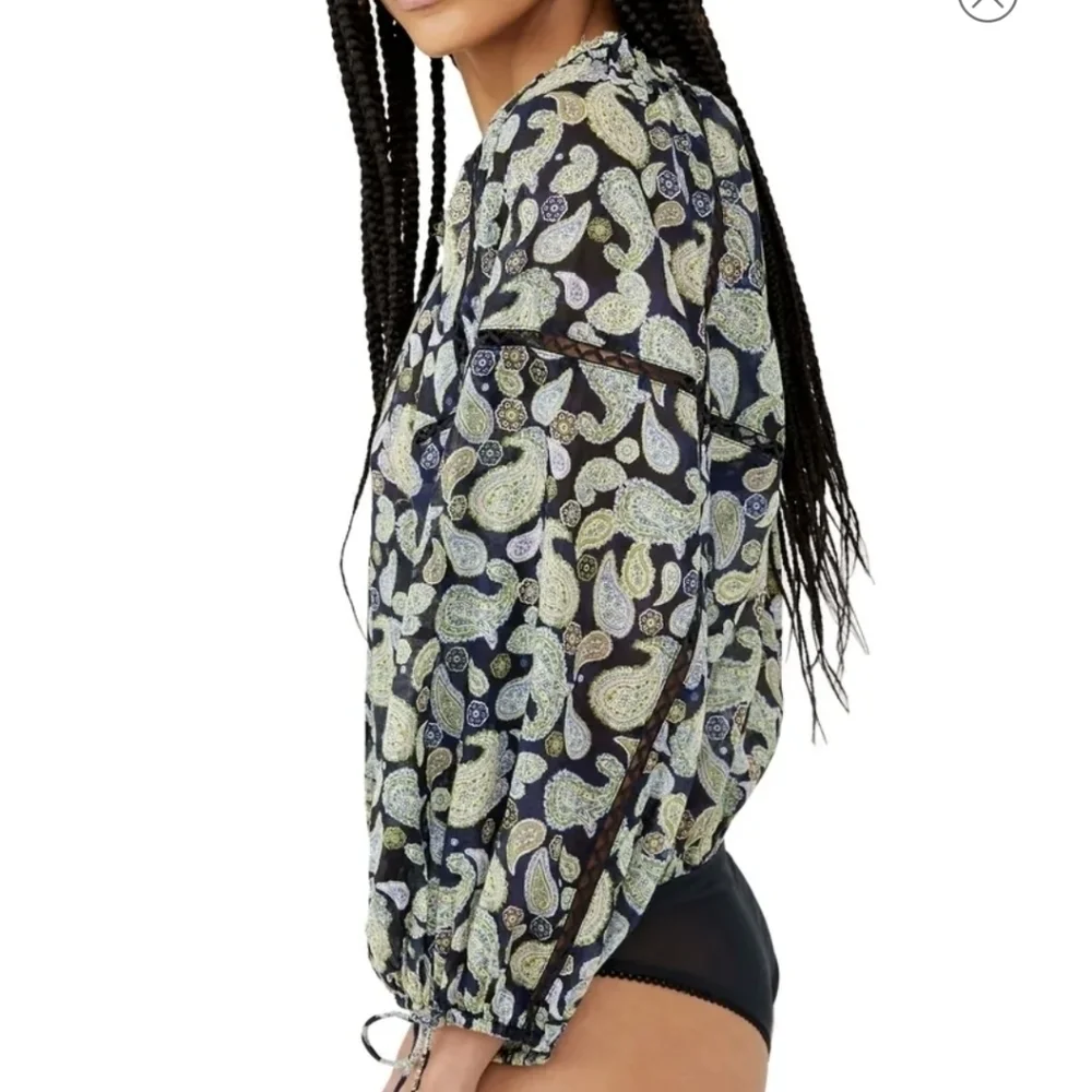 Free People Sundown Paisley Cotton Bodysuit size XS - Picture 3 of 5